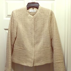 NWT Calvin Klein Tweed Blazer Jacket  zip